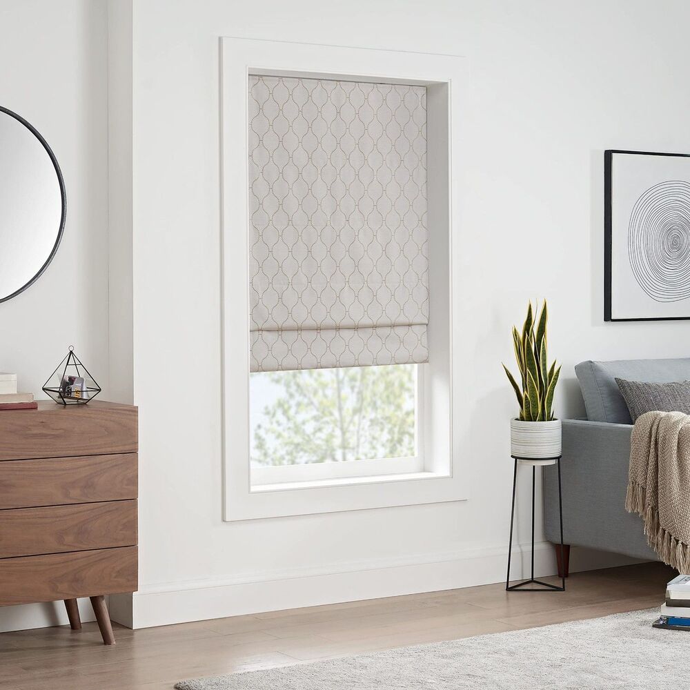 36 in x 64 in Insulating Blackout Cordless Lined Window Roman Shade